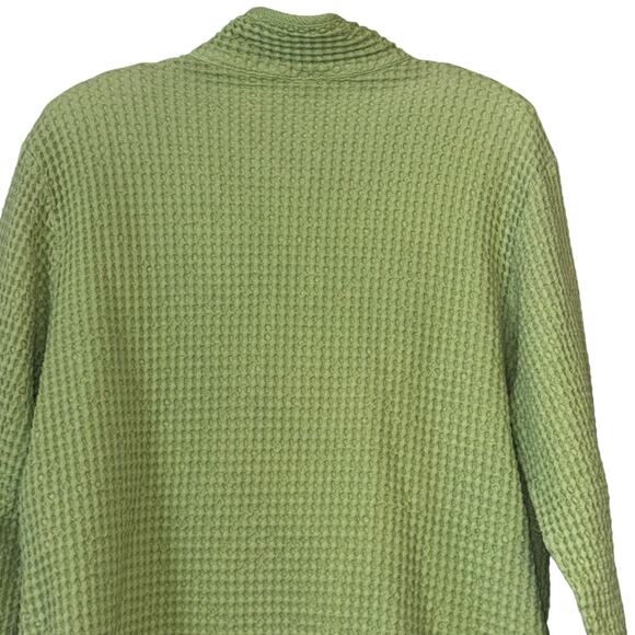 By JJ Waffle Knit Light Green Button Cardigan/Jacket L Wood Buttons Lagenlook - Picture 9 of 11